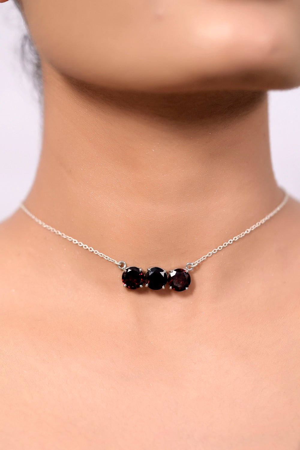 garnet sterling silver
