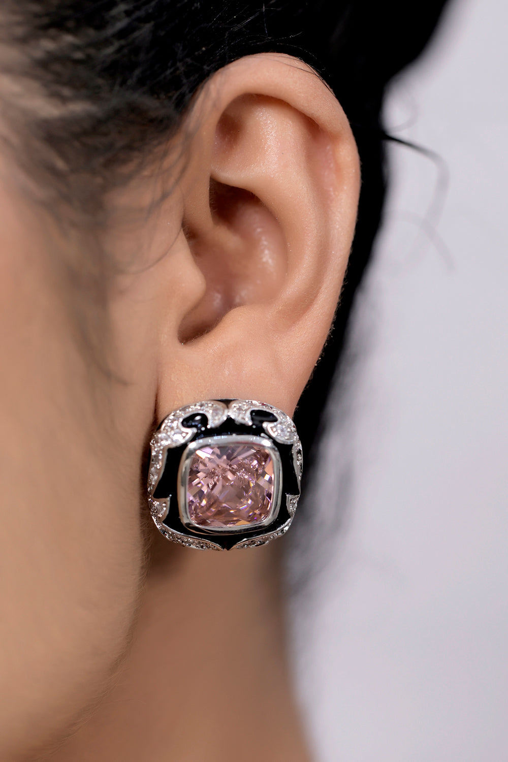 meenakari ad silver polish black enamel earrings adspse-220911