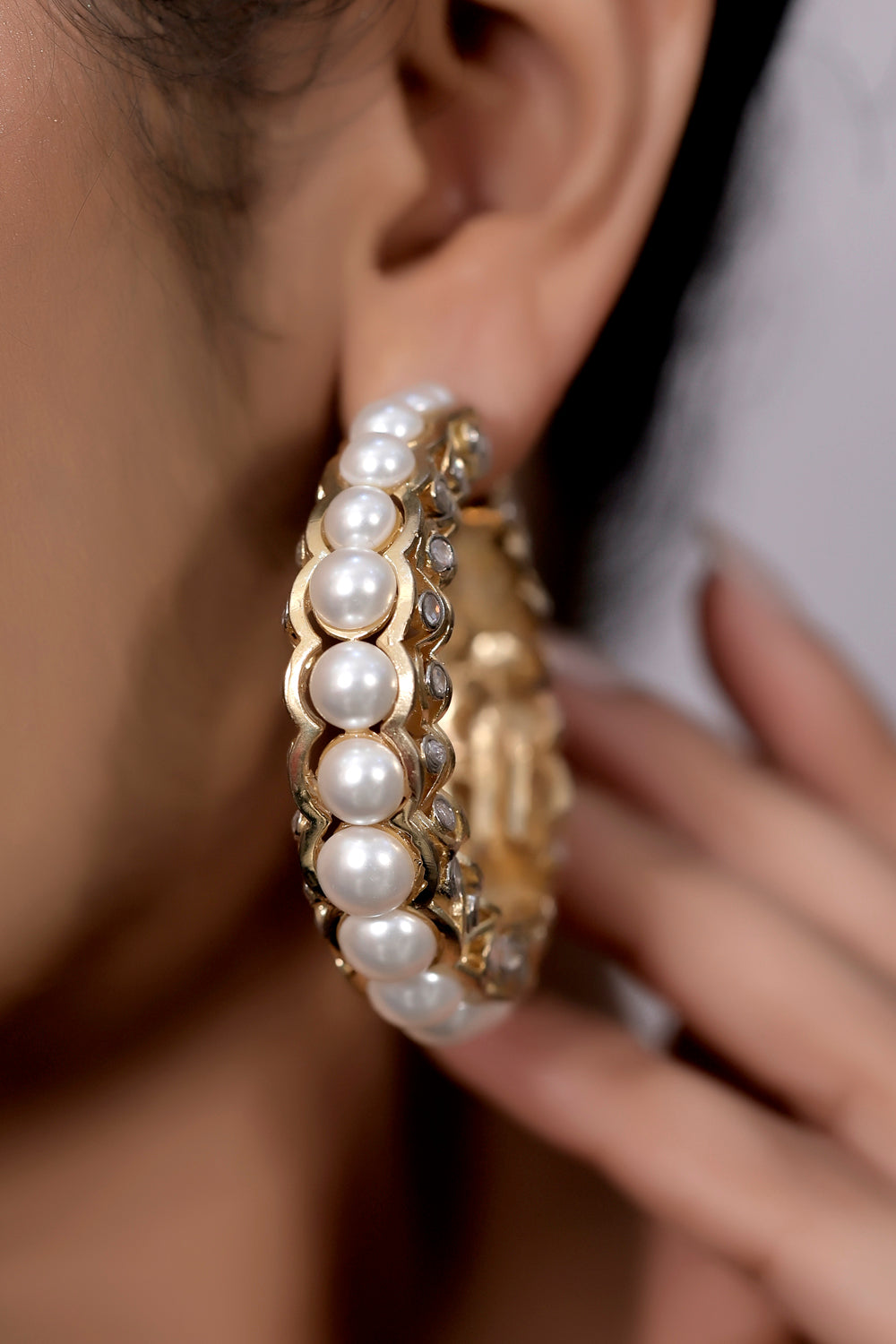 pearl hoop earring