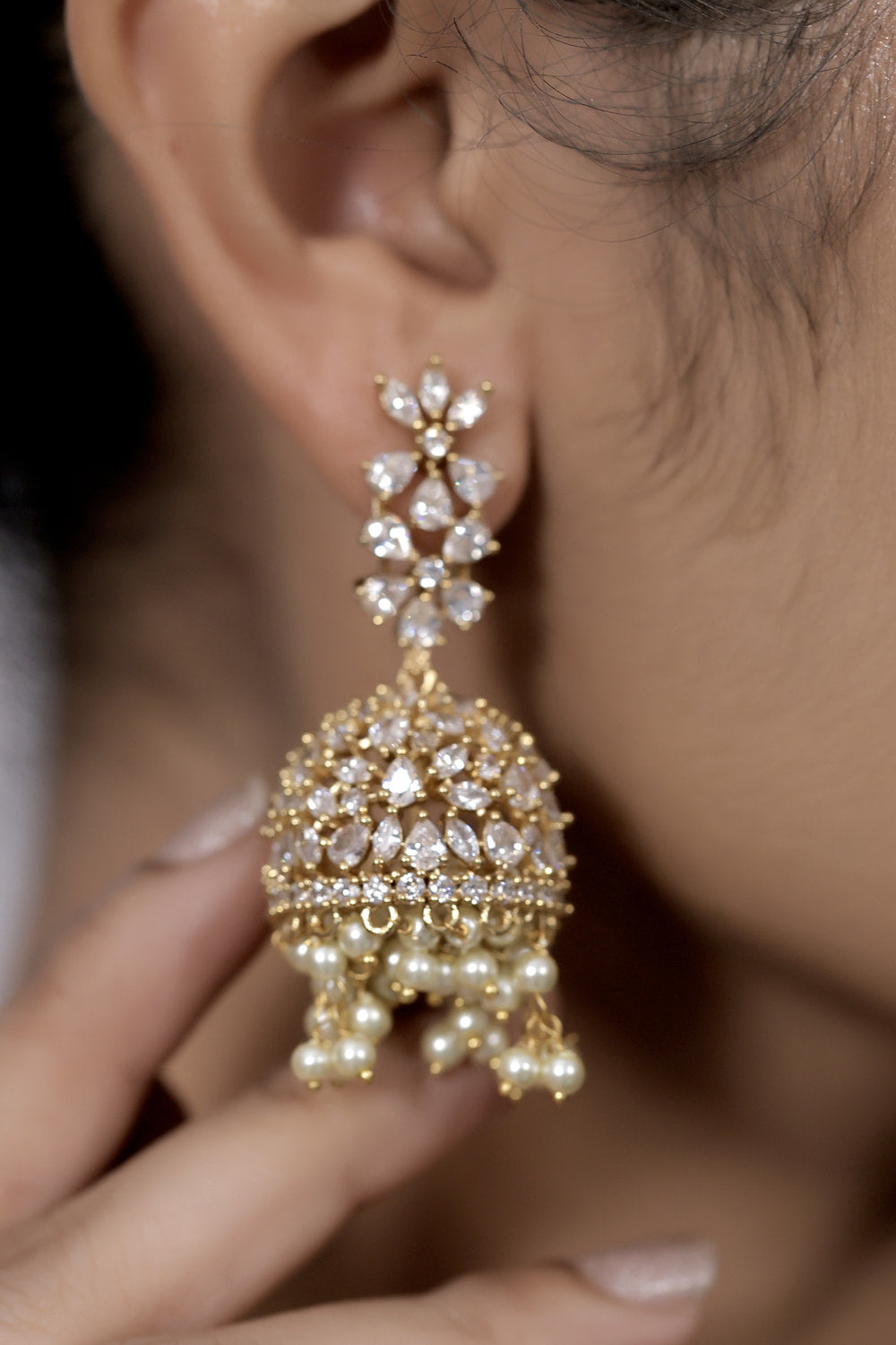 diamond jhumkas