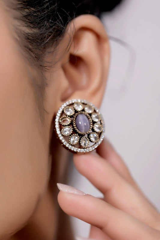 victorian cz kundan stud