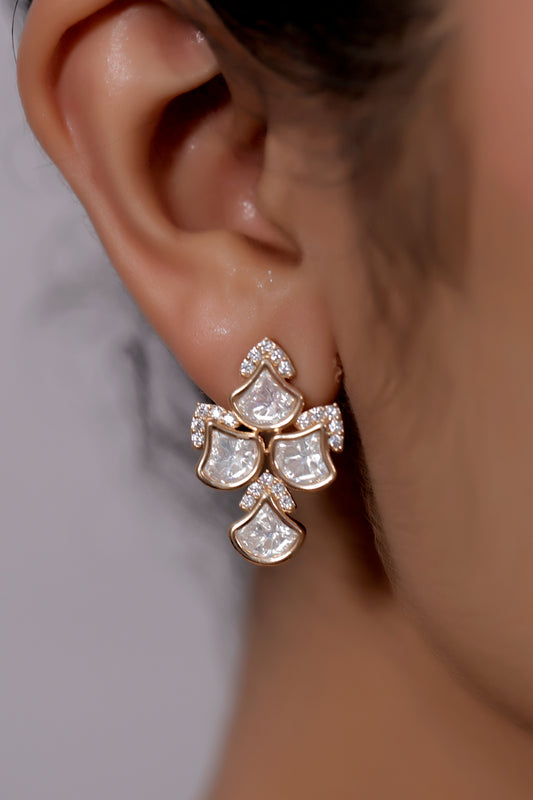 Jadau moissanite polki kundan zirconia delicate choker necklace earring set kadgpchnes250070