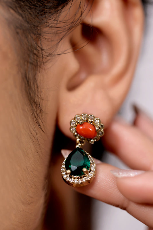 red green diamond necklace