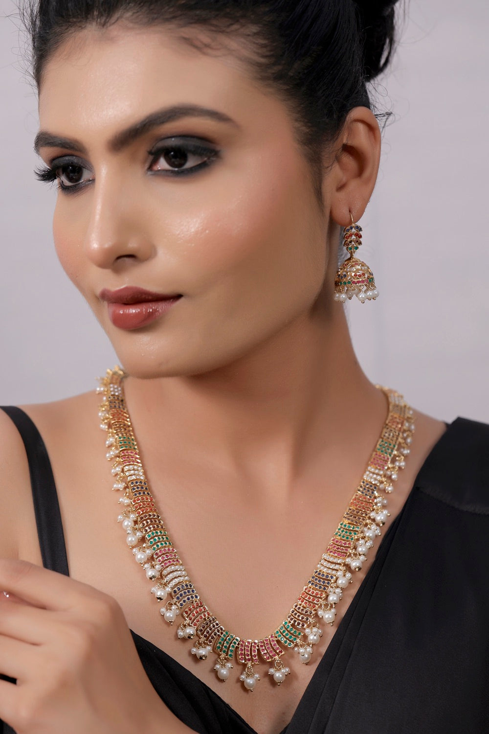 long jadau Hyderabadi necklace