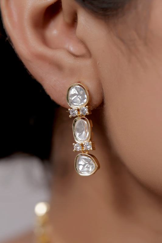 cz kundan tyaani earrings