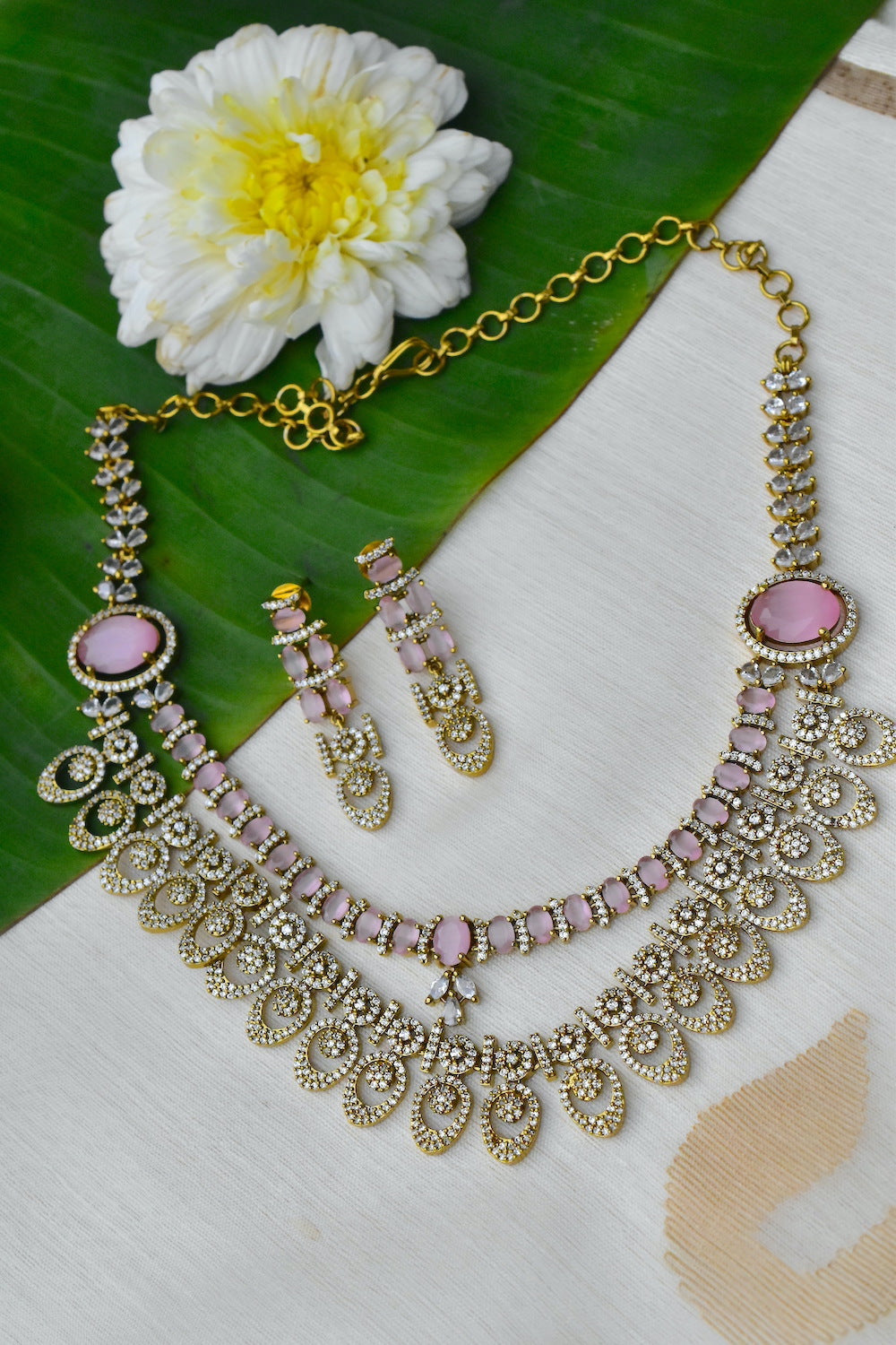 pastel victorian double layer necklace