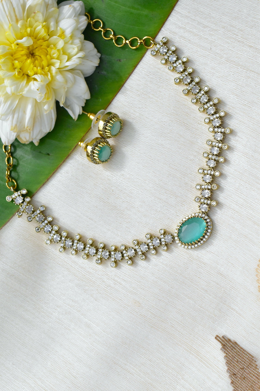 cz necklace earrings set