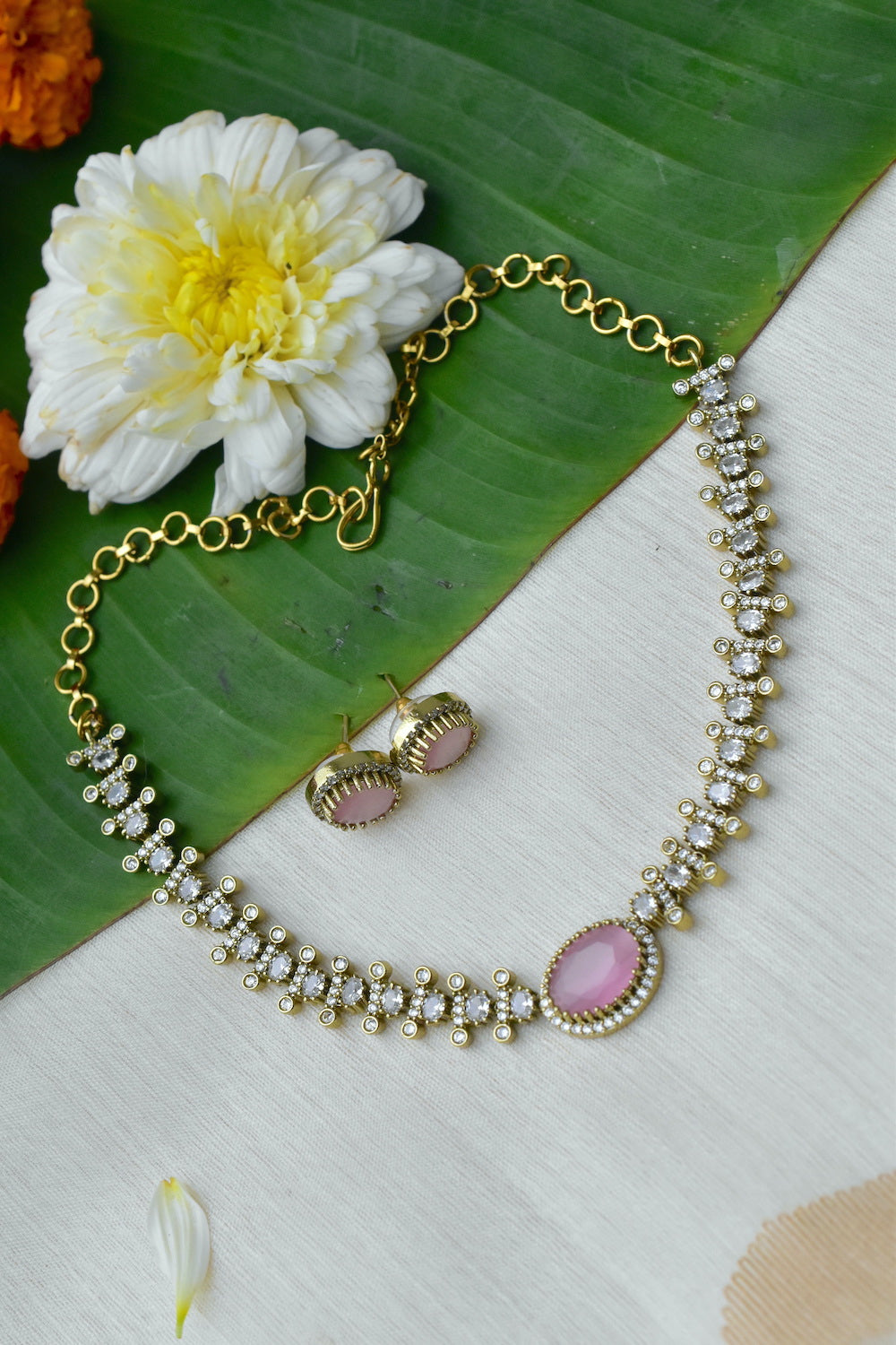 delicate cz choker set
