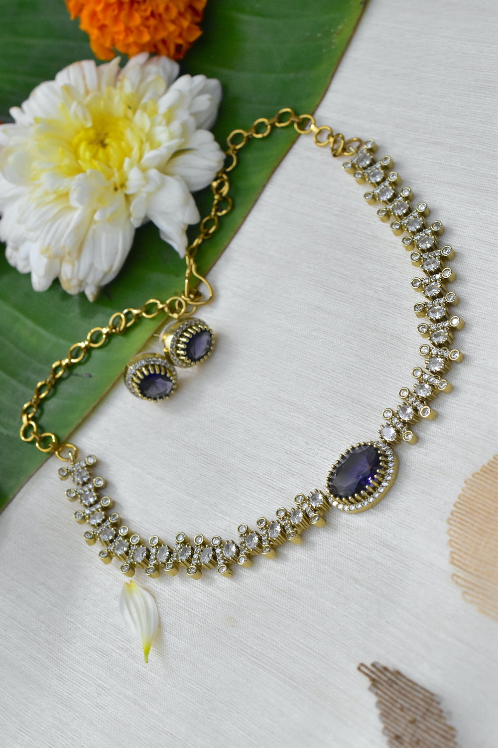 purple cz necklace