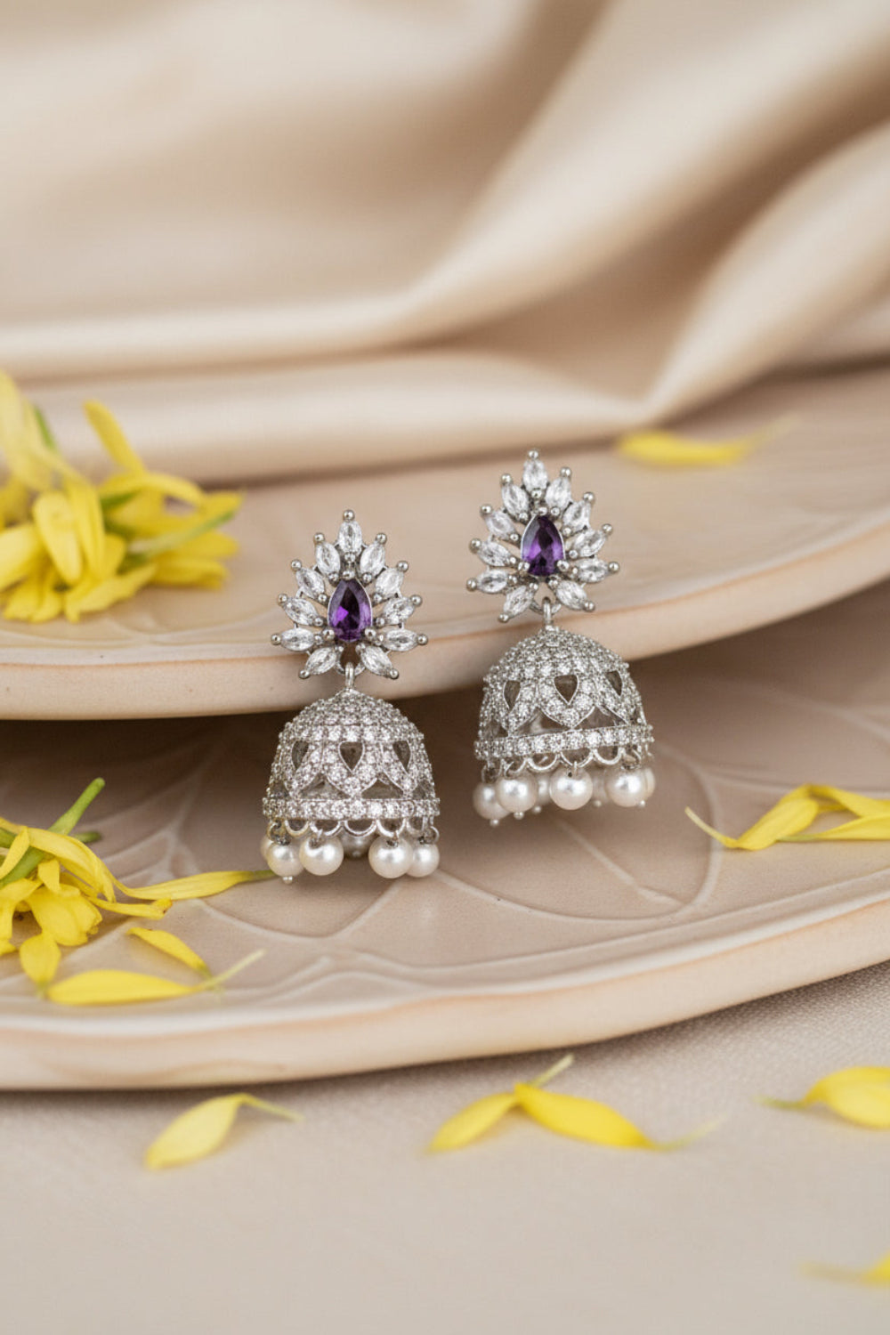 cz jhumka earrings