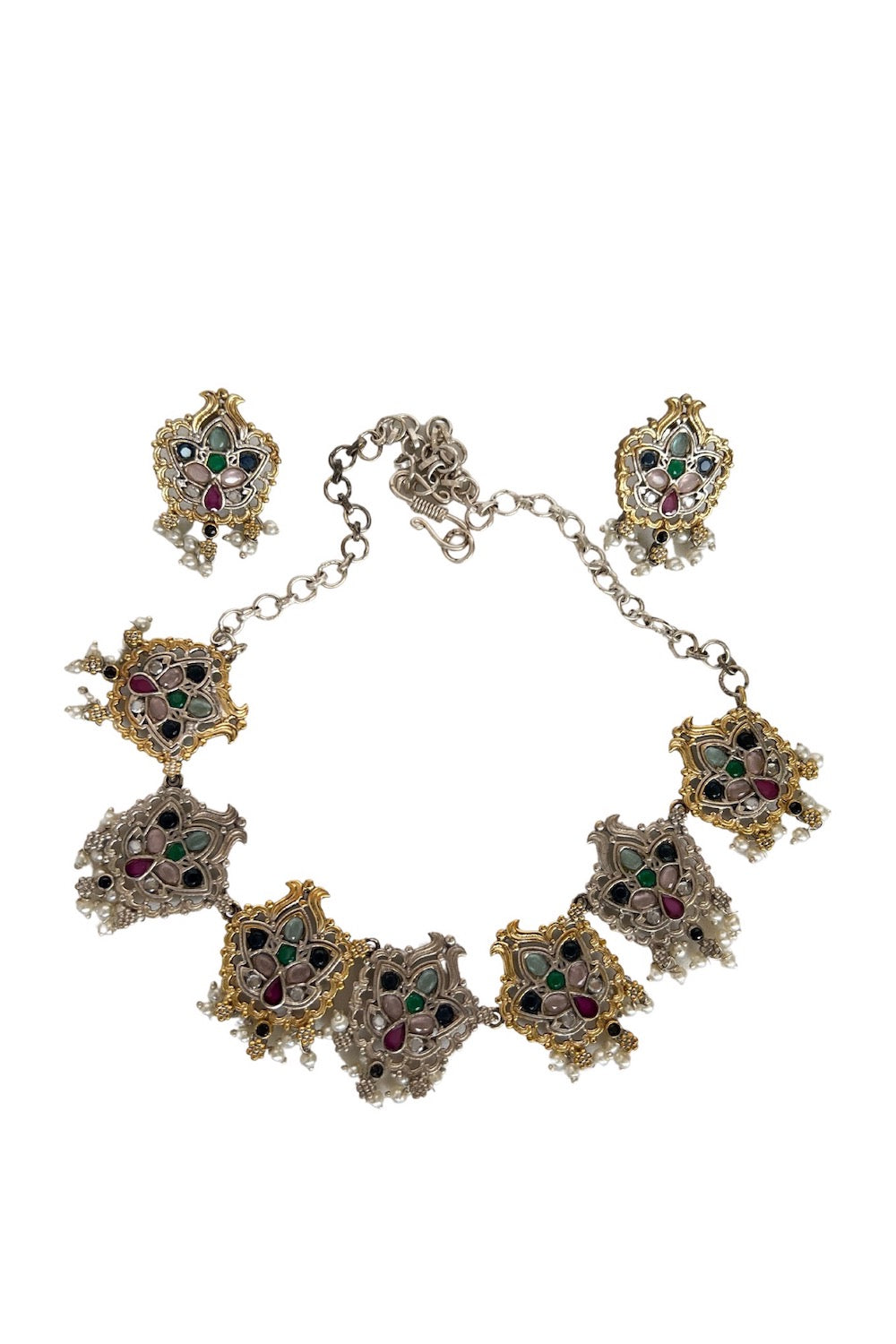 Tribal Choker Necklace Earrings Set trchnes230378