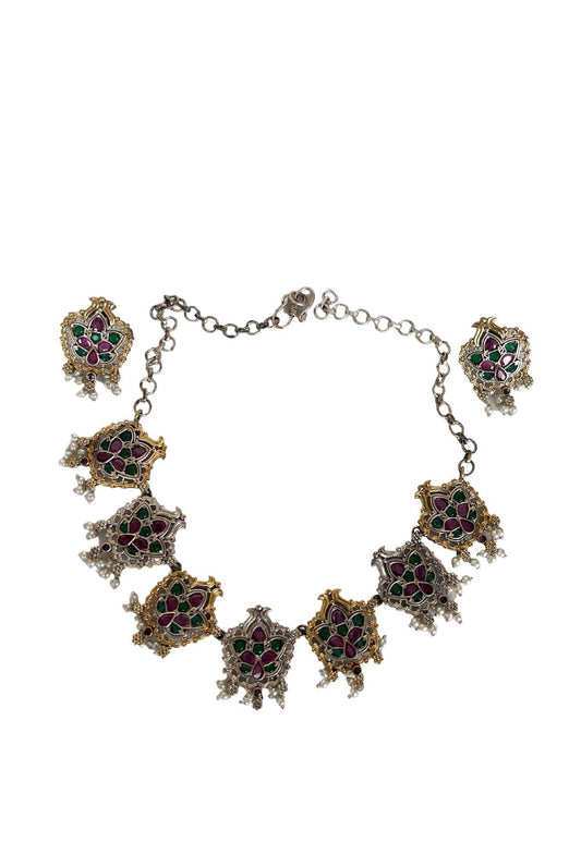 Tribal Choker Necklace Earrings Set trchnes230378