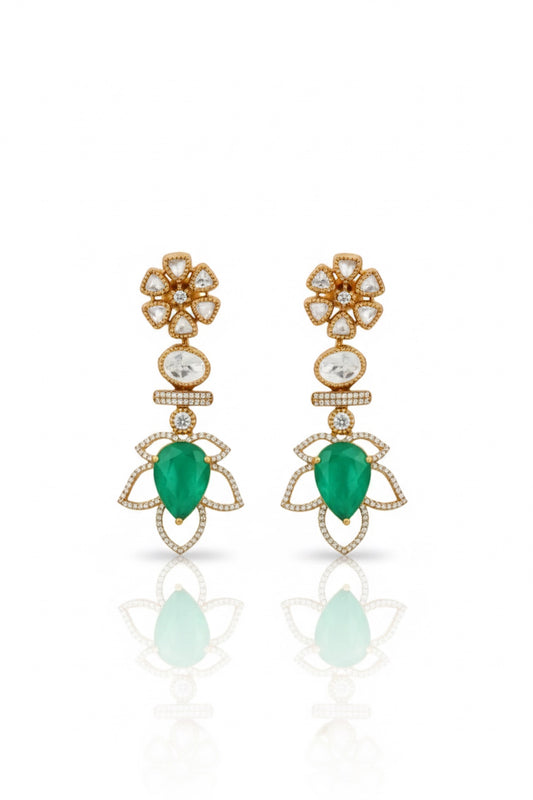 floral doublet drop earrings indian jewellery