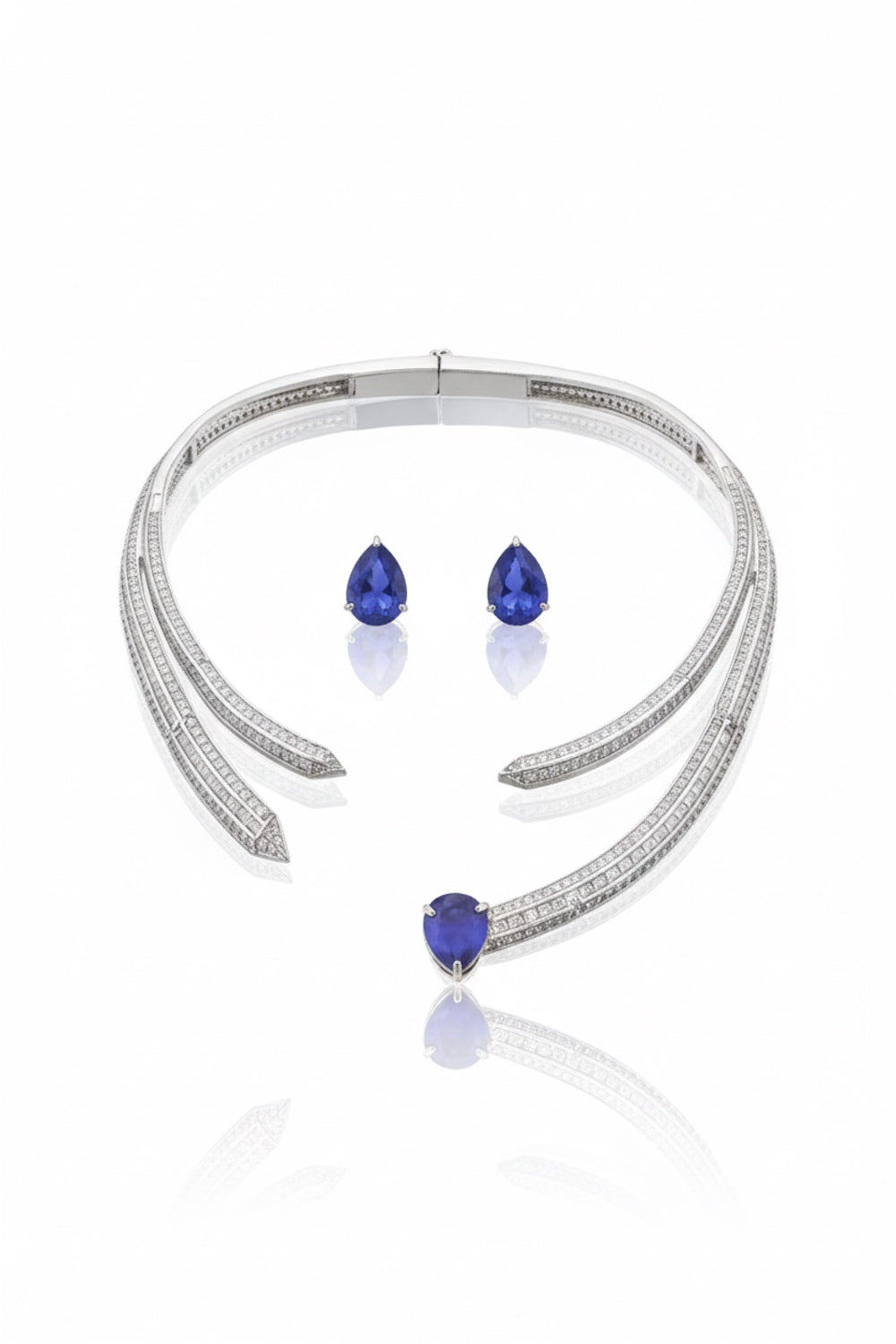 cunc zirconia doublet stone from openable hasli necklace stud earrings set with doublet stones