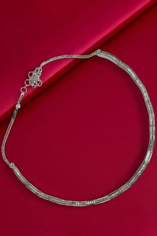 silver cz hasli necklace