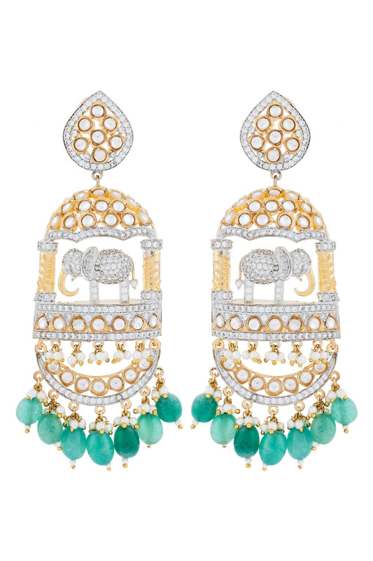 elephant cz earrings