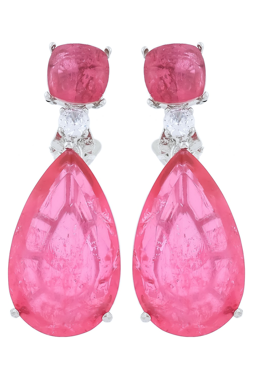 doublet stones silver polish drop earrings dbspdre220427