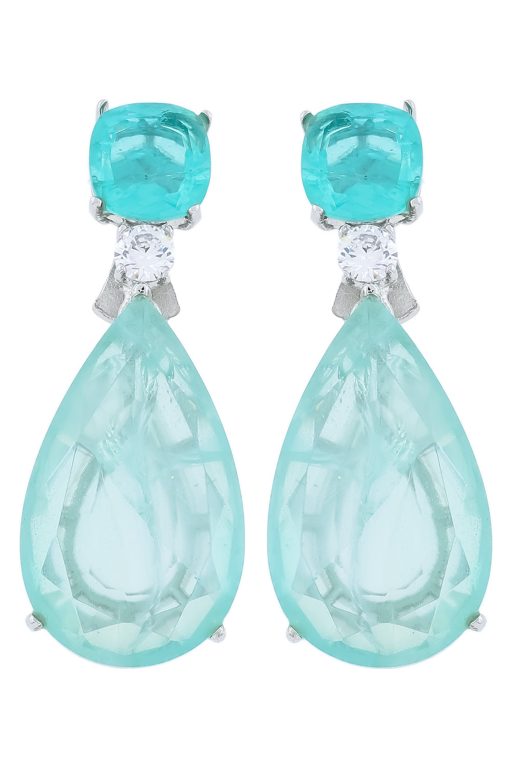 doublet stones silver polish drop earrings dbspdre220427