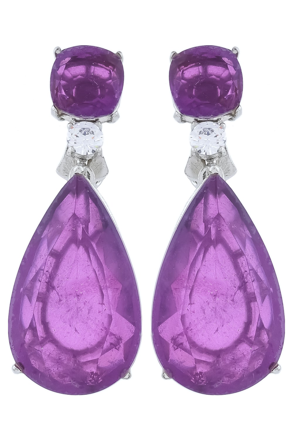 doublet stones silver polish drop earrings dbspdre220427