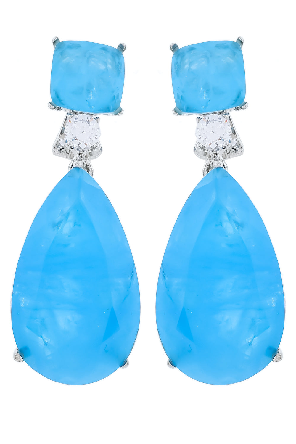 doublet stones silver polish drop earrings dbspdre220427