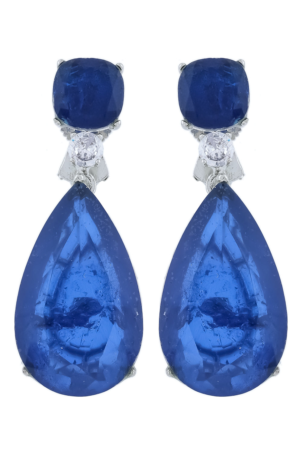 doublet stones silver polish drop earrings dbspdre220427