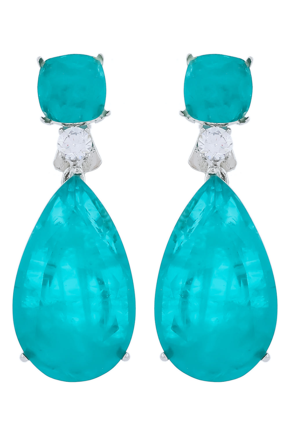 doublet stones silver polish drop earrings dbspdre220427