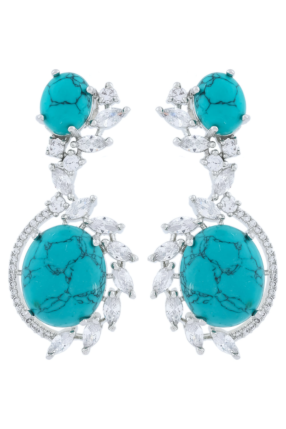 cz turquoise earrings