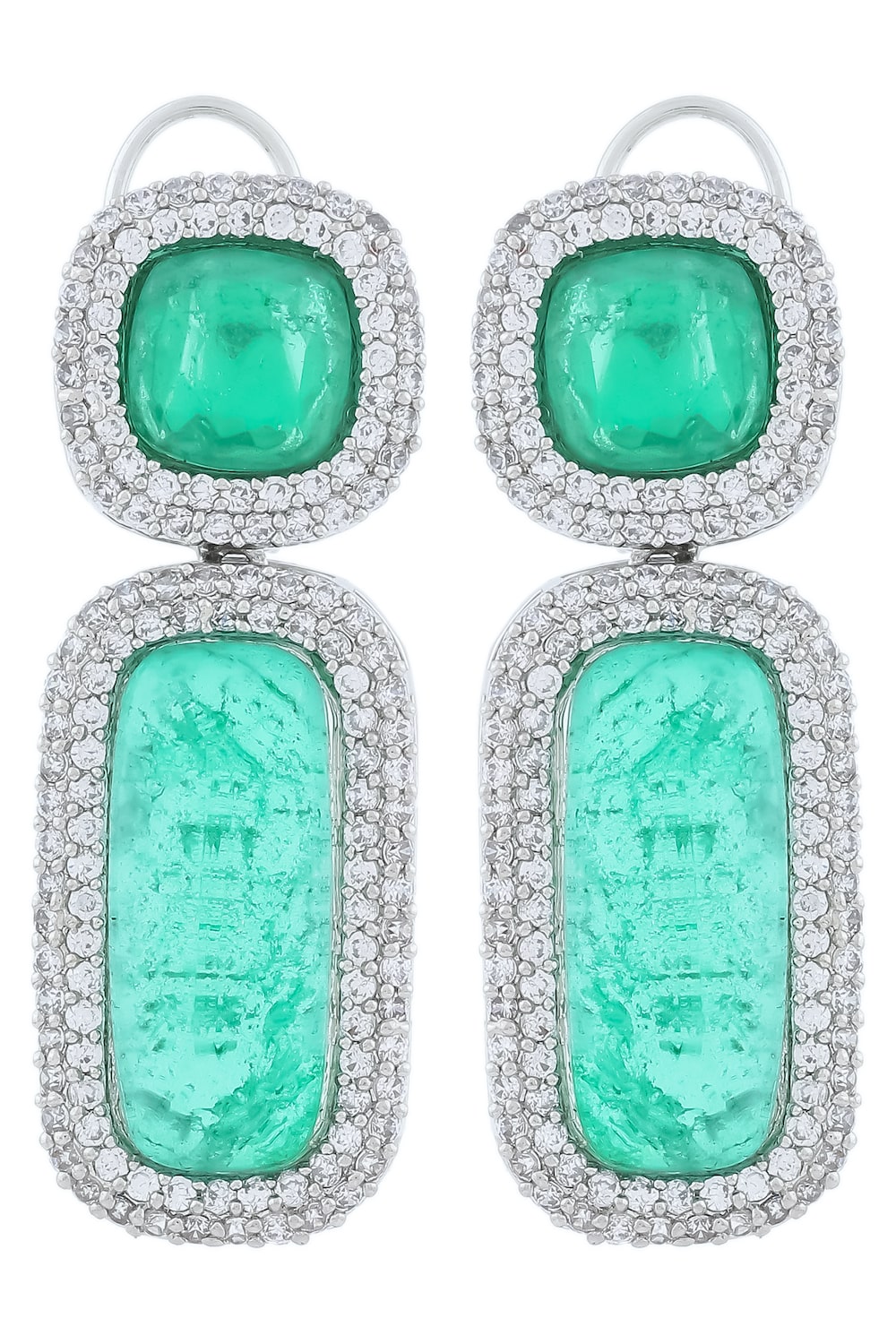 cubic zirconia coloured stone earrings
