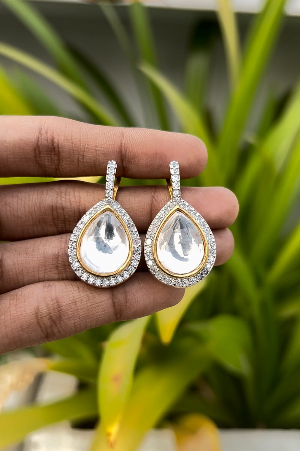 ad silver and gold polish drop earrings 230755