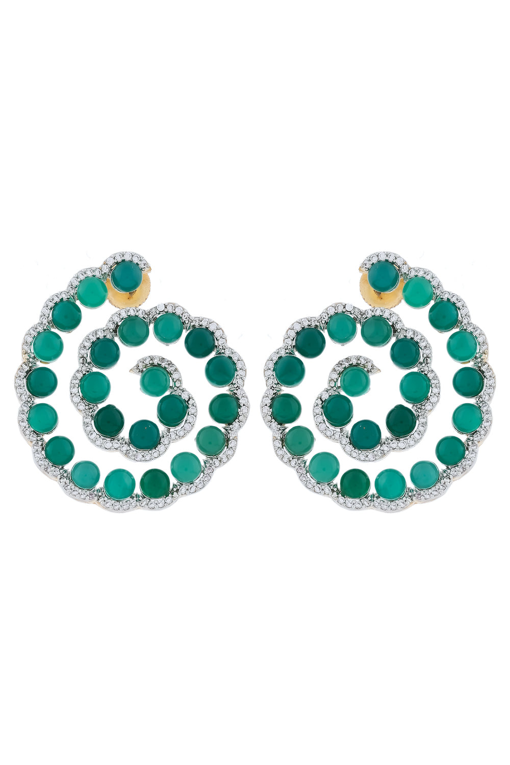green onyx cz studs