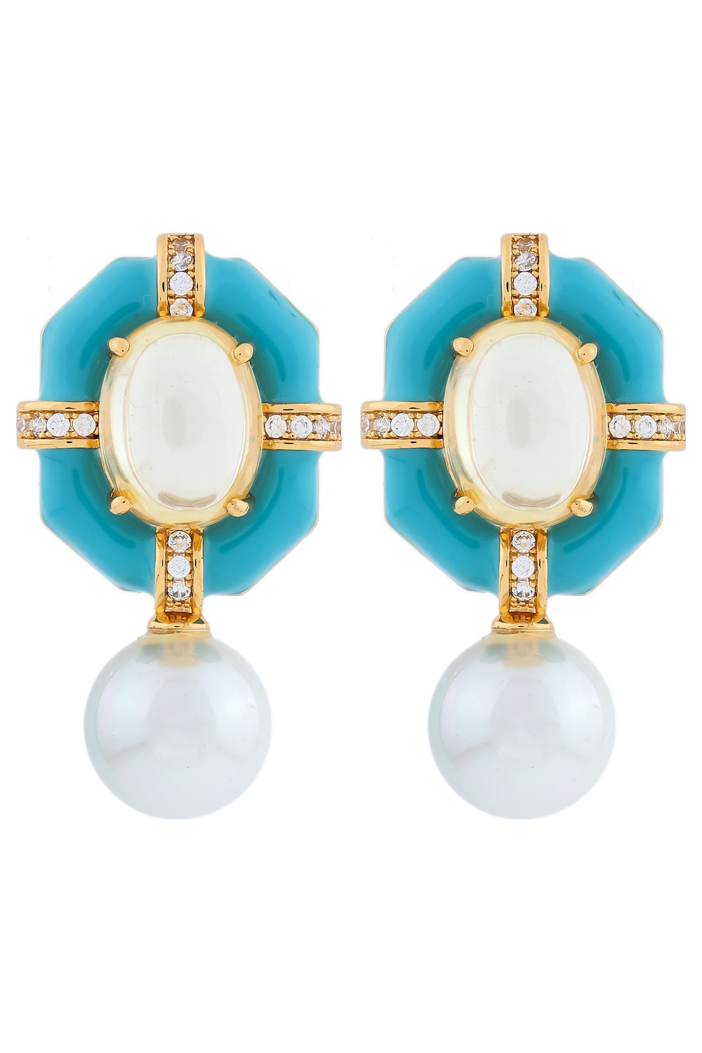 turquoise enamel studs