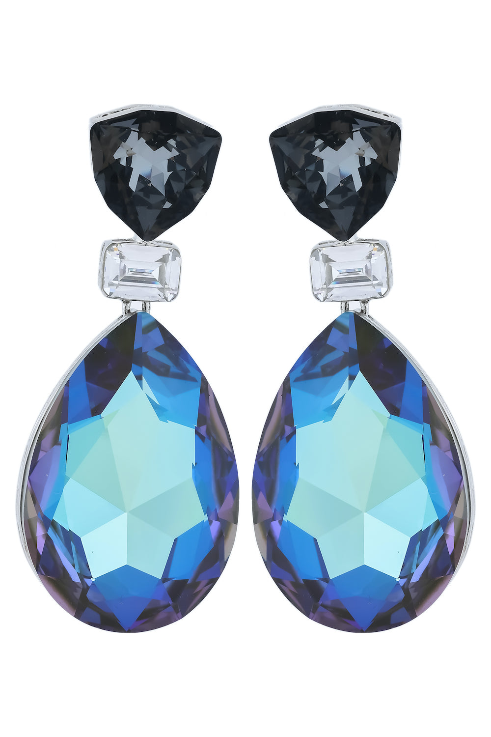 blue swarovsky earrings
