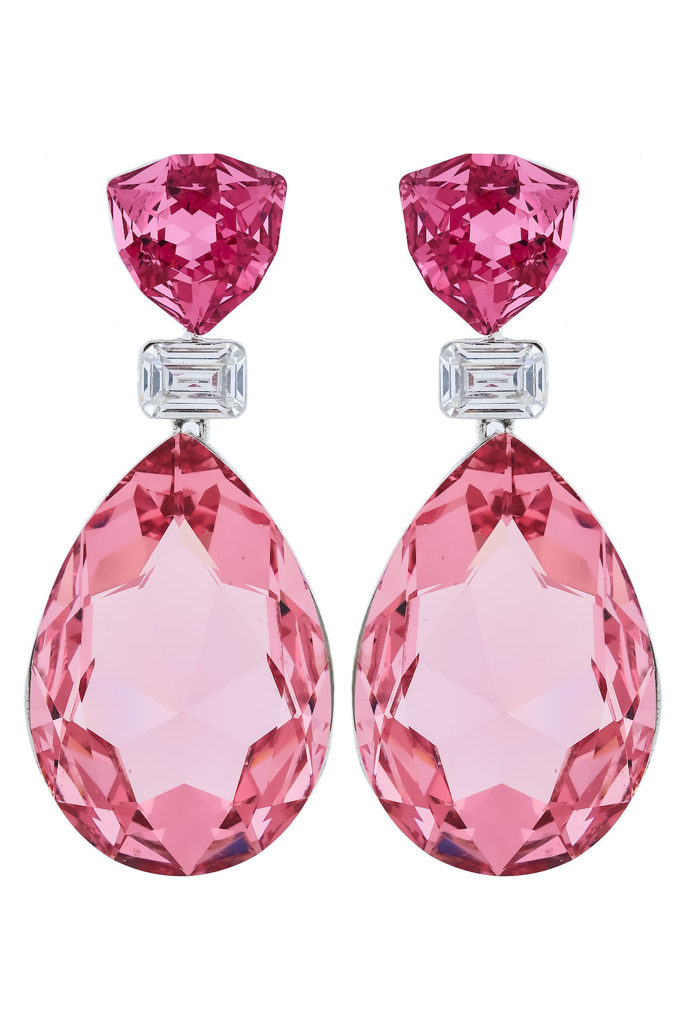 pink Swarovski earrings