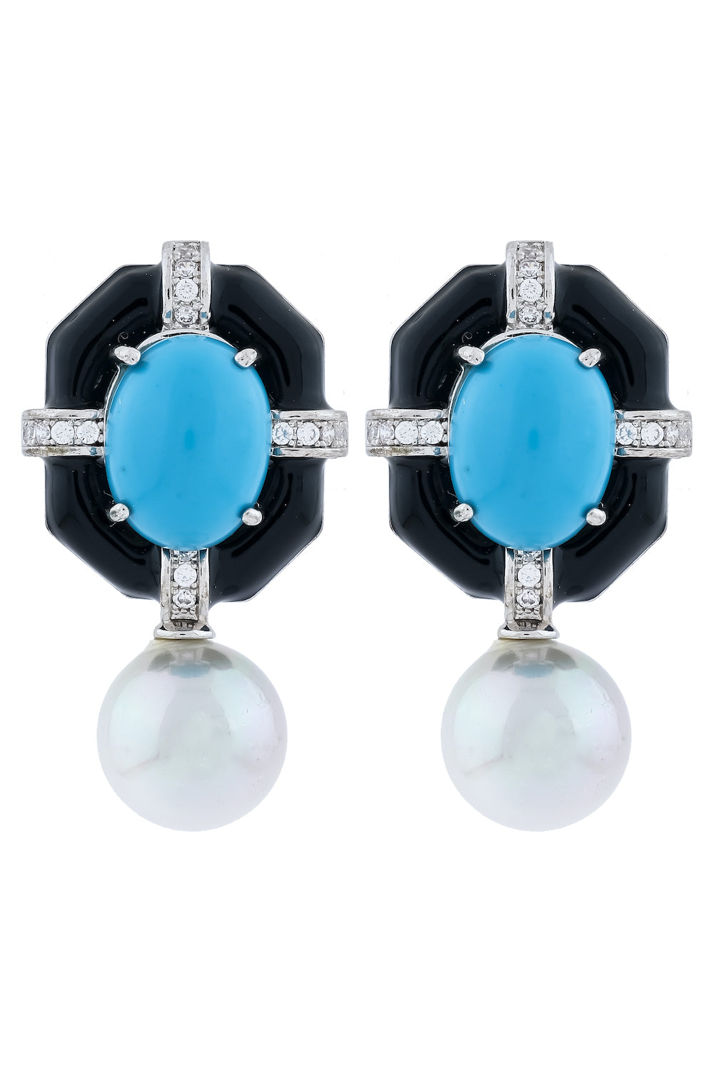 black enamel turquoise stone
