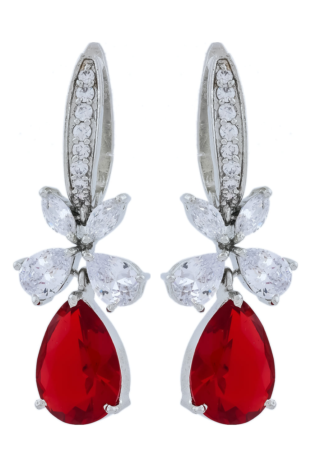 Red CZ earrings