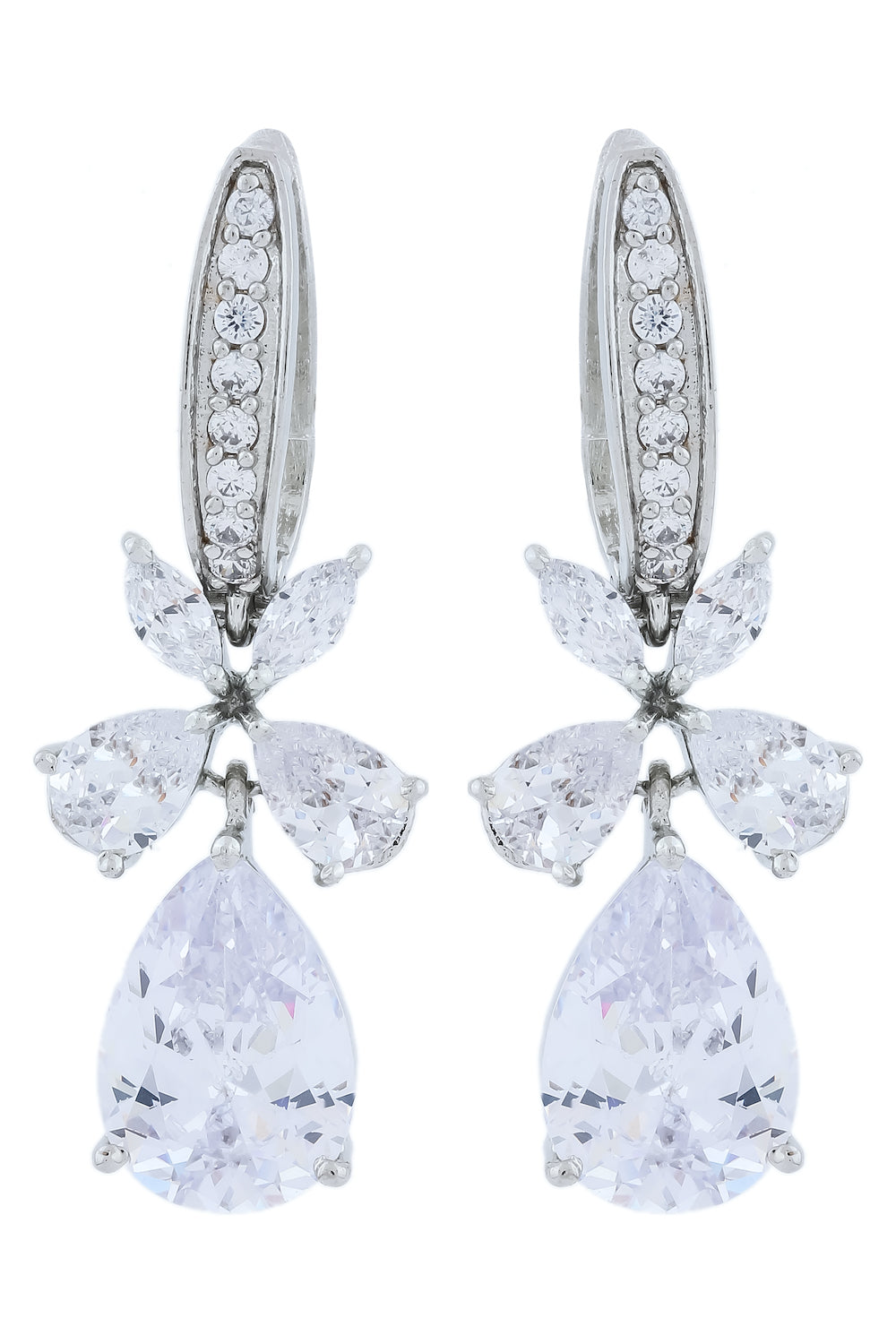 medium dangle and drop cz earrings