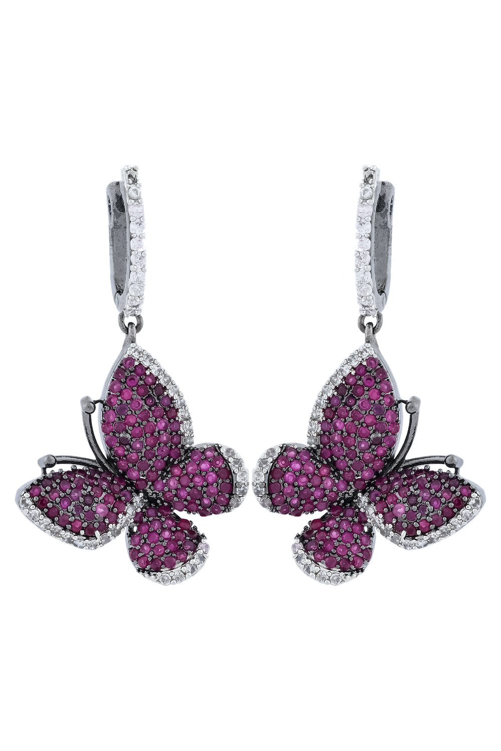 ad dark pink butterfly earrings