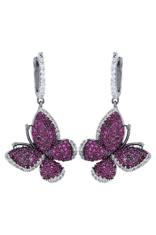 ad dark pink butterfly earrings