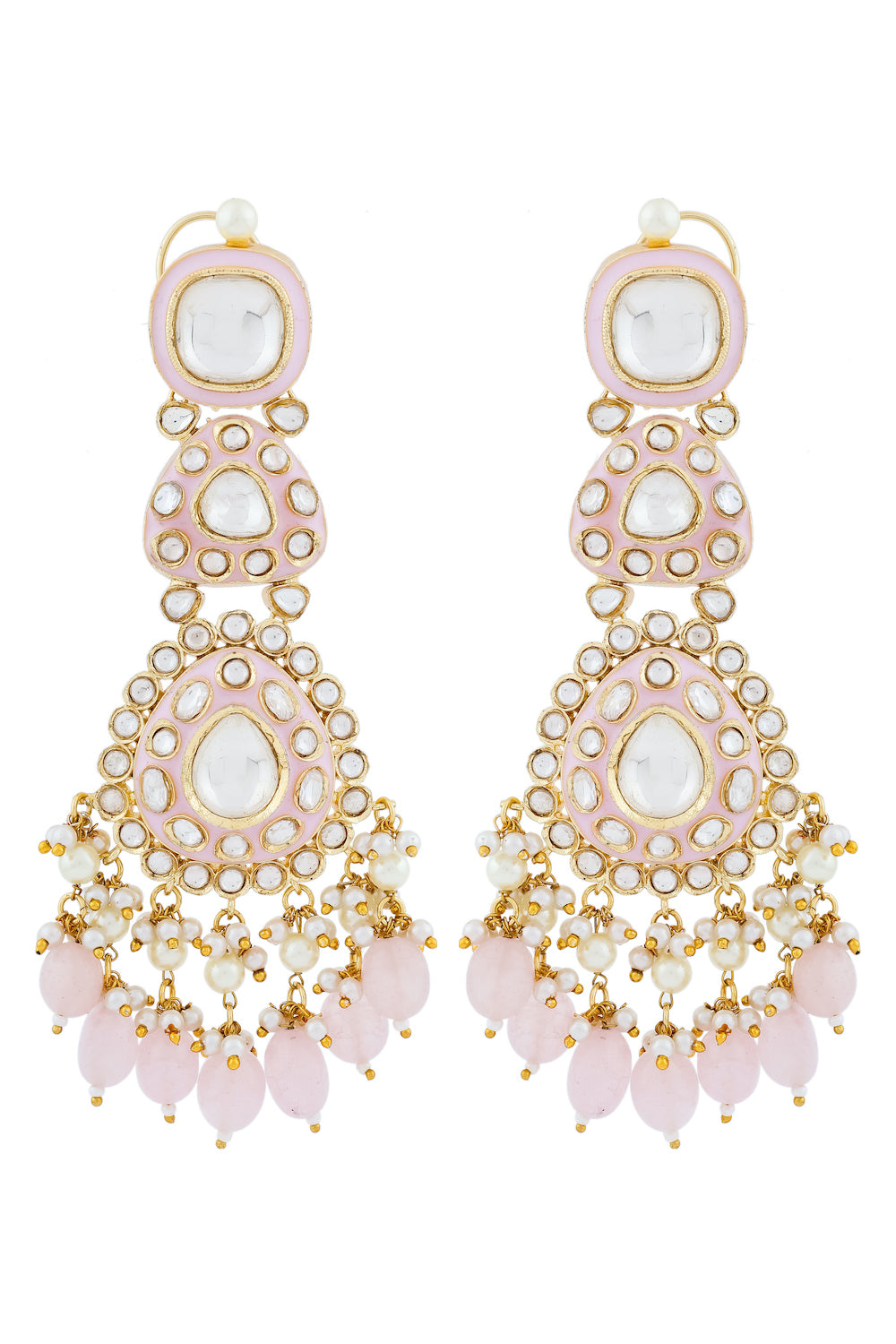 pink long earrings