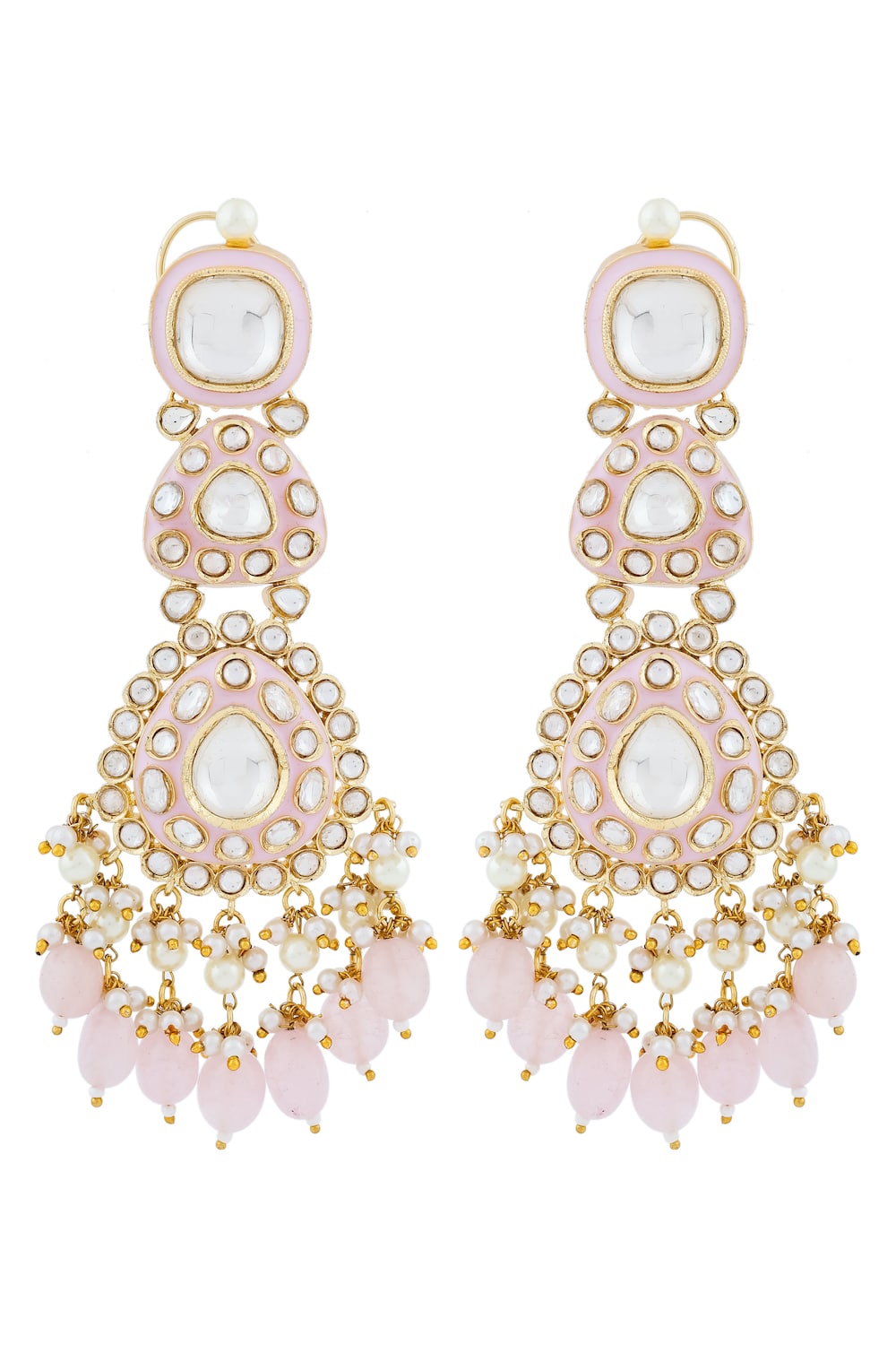 pink long earrings