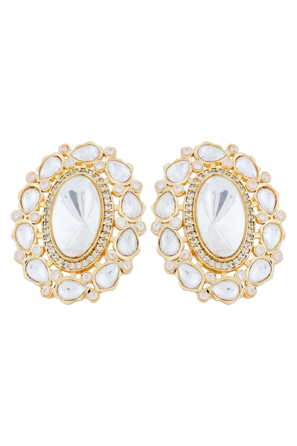 cz diamond uncut polki earrings