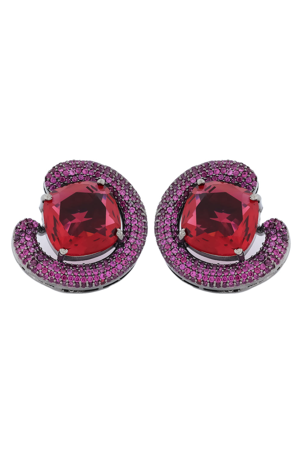 red and ruby cz studs