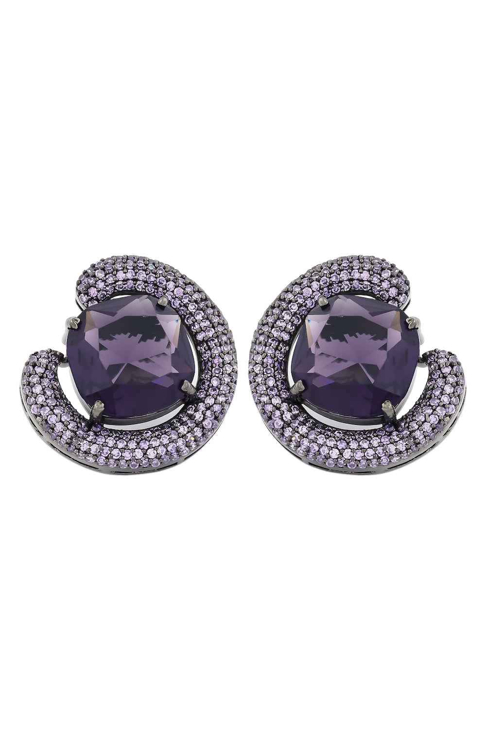 purple cz studs
