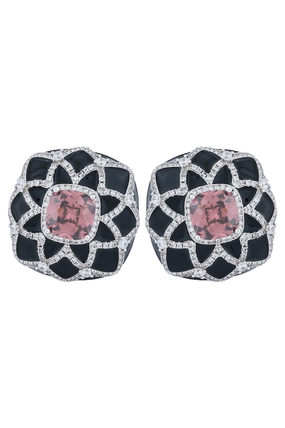 wine black enamel stud earrings