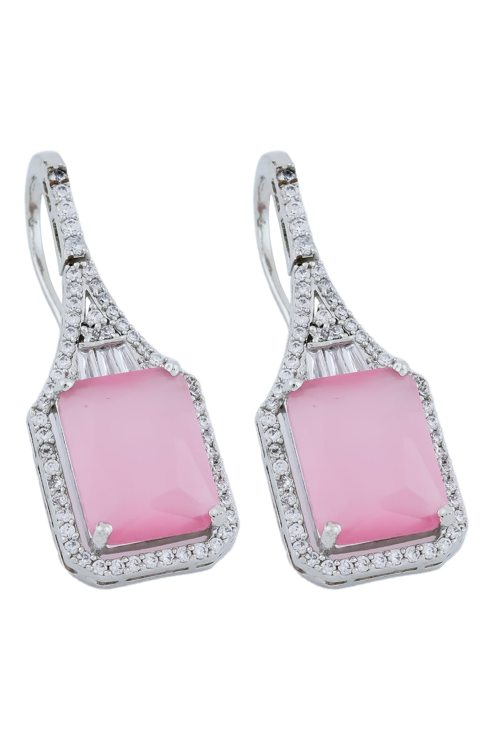 pink diamond drop earrings