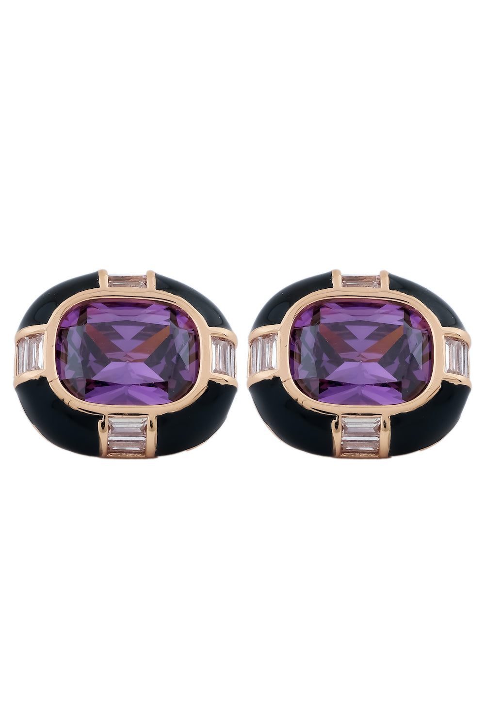 purple black cz tiny studs