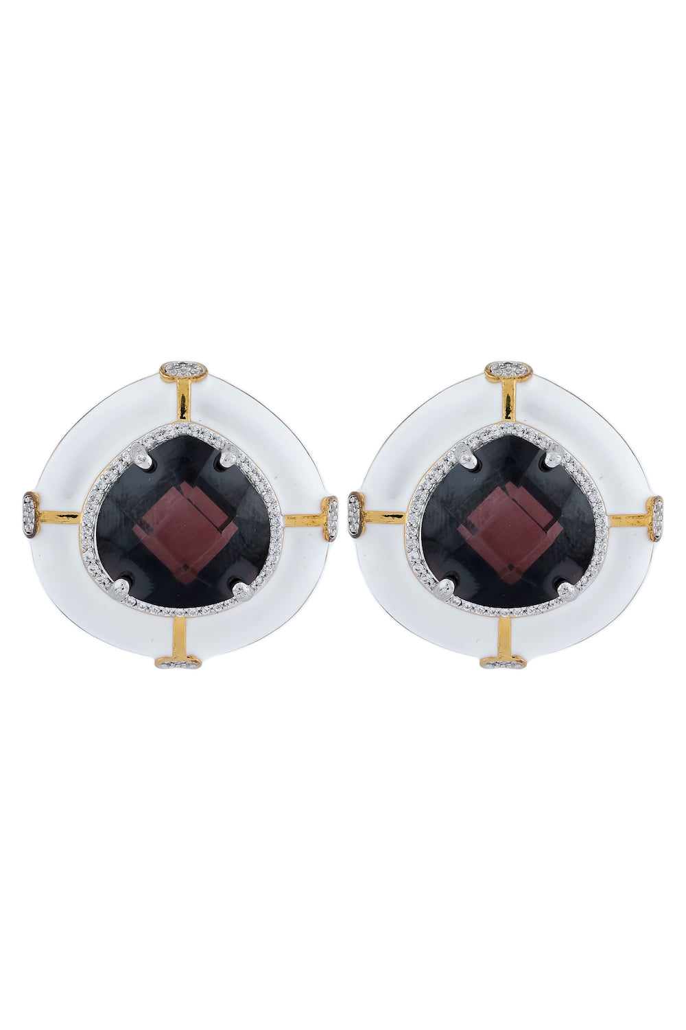 white enamel earrings