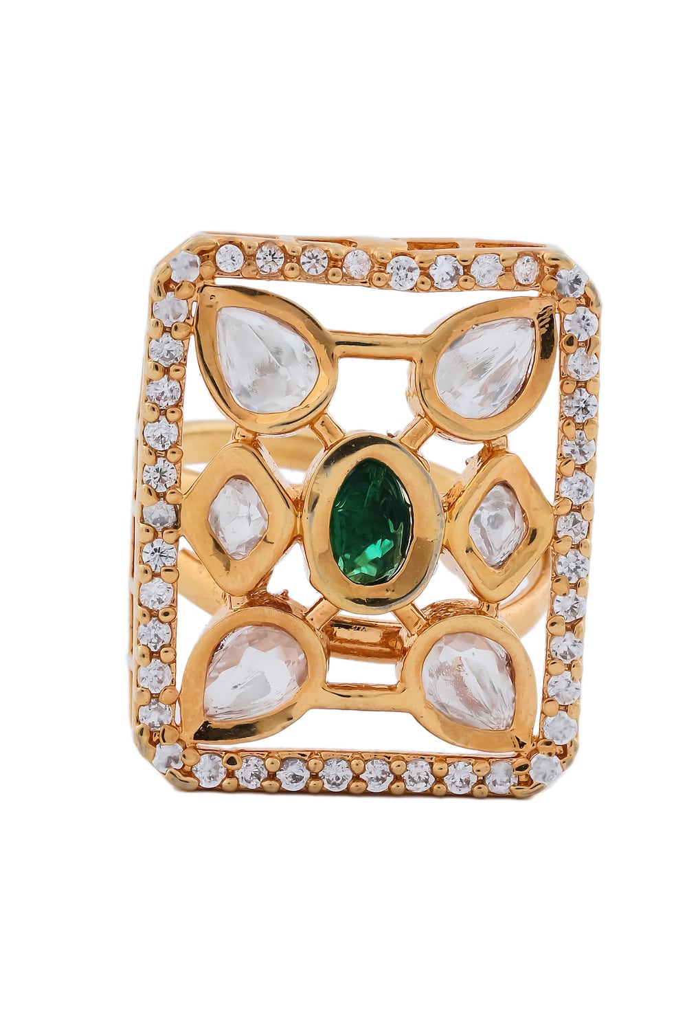 golden zirconia kundan