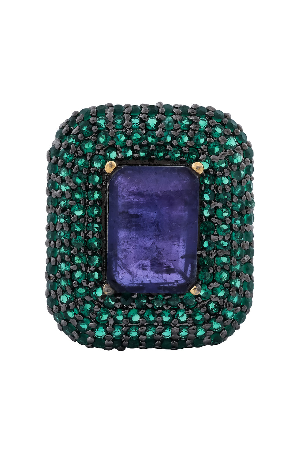 sapphire blue emerald green finger ring