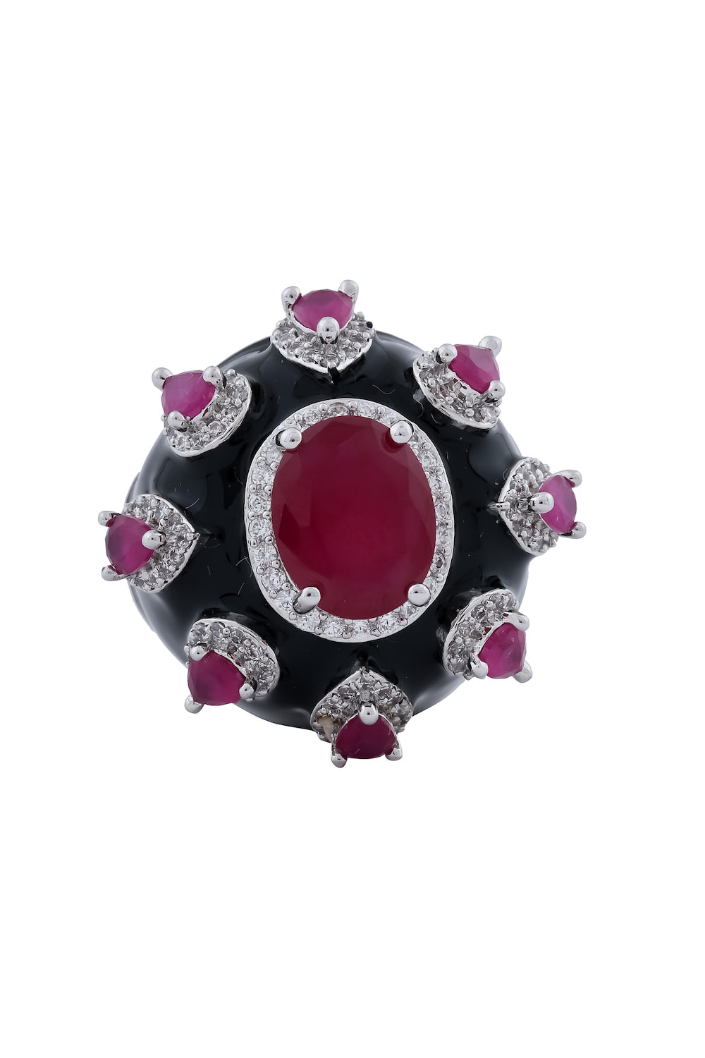 ruby zirconia enamel finger ring